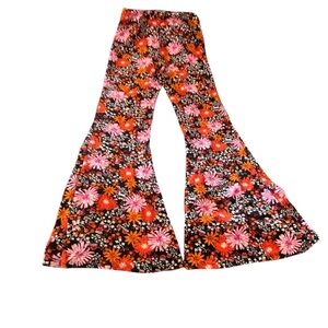 Spirit Floral Bell Bottoms - Black and Pink